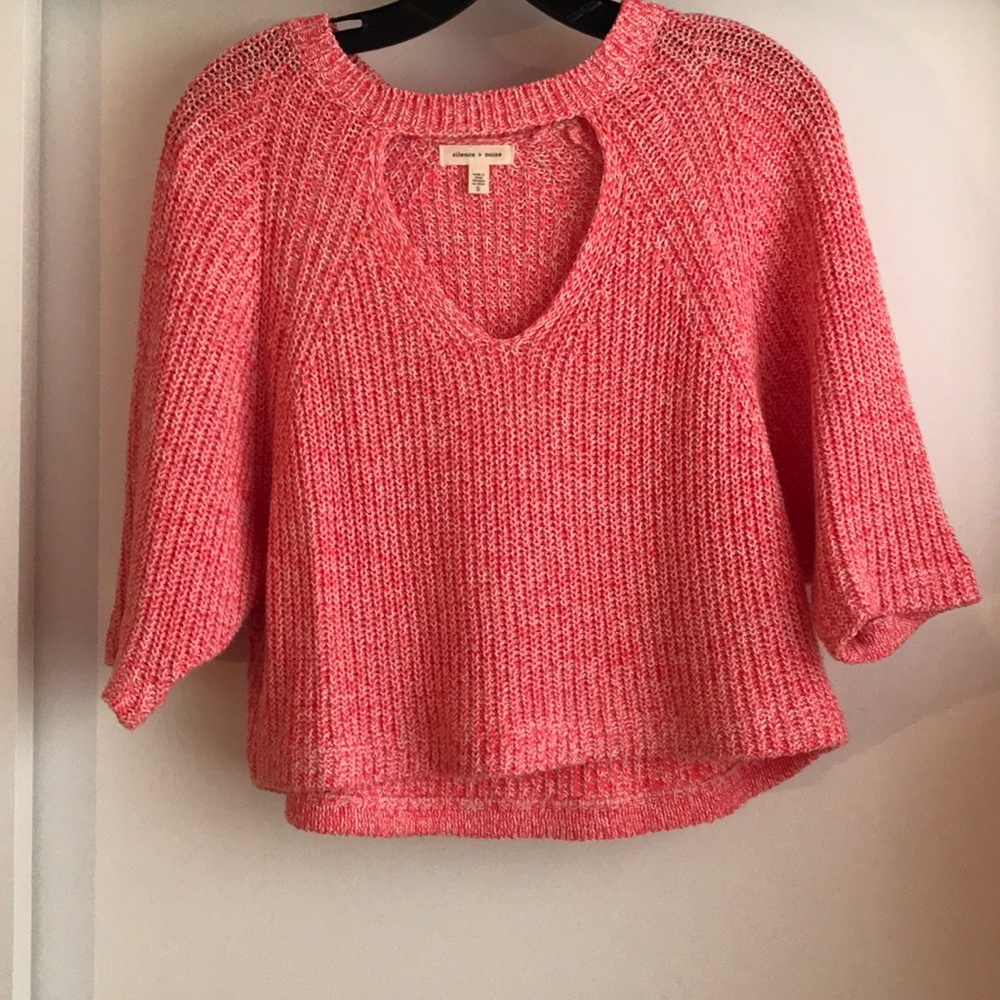 Pink keyhole sweater